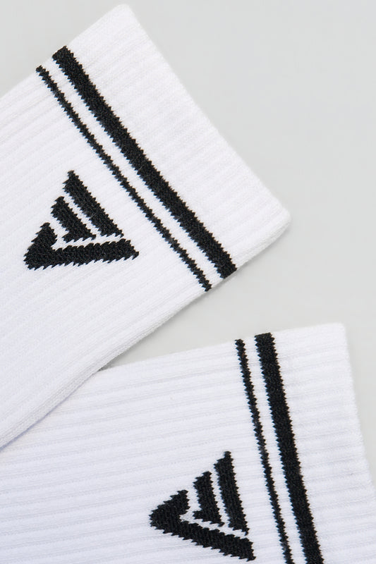 Focus Crew Socks – White, Women's Long Athletic Socks